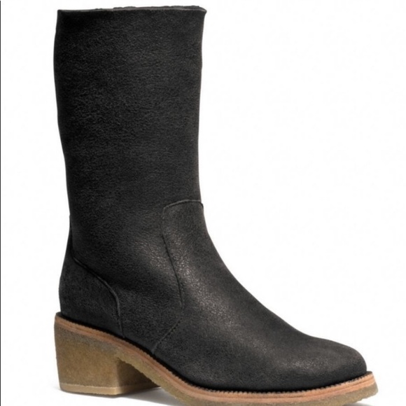 ✨SOLD ✨Coach Patsy Metallic Wash Shearling Boots - Picture 11 of 12